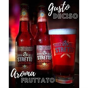 BIRRA DELLO STRETTO LA ROSSA CL.33X24 BIRRIFICIO MESSINA