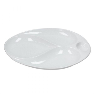 PIATTO 4 SCOMPARTI OVALE BIANCO CM.34.5 LINEA GOURMET TOGNANA