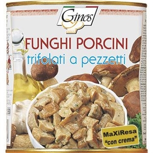 FUNGHI PORCINI TIFOLATI A PEZZETTI CON CREMA KG.1 GINOS