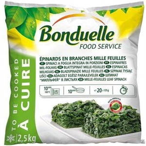 SPINACI A FOGLIA INTERA IN PORZIONI SURGELATI KG.2.5 BONDUELLE