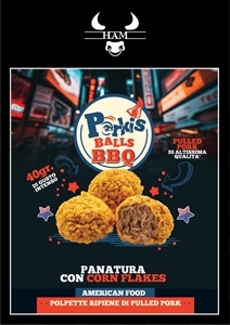 PORKYS BALLS BBQ DI CORNFLAKES SURGELATI GR.40 X 1KG HAM GOURMET